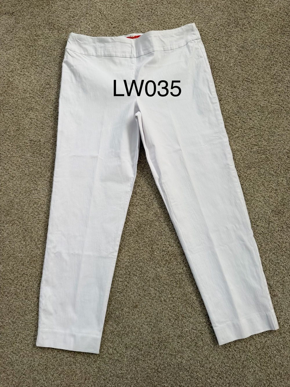 Women's White Pull-On Cotton Chinos